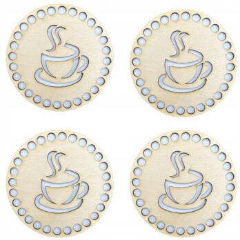 DREWNIANE PODKŁADKI POD KUBEK – KAWA